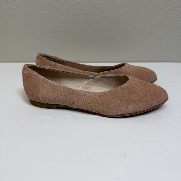 Toms Women's Pink Suede Jutti Neat Slip-On Almond Toe Ballet Flats Size 7.5W - Picture 4 of 11